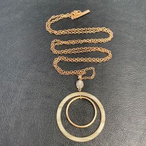 Lele Sadoughi Orbit Hoop Circle Ring Pendant Necklace